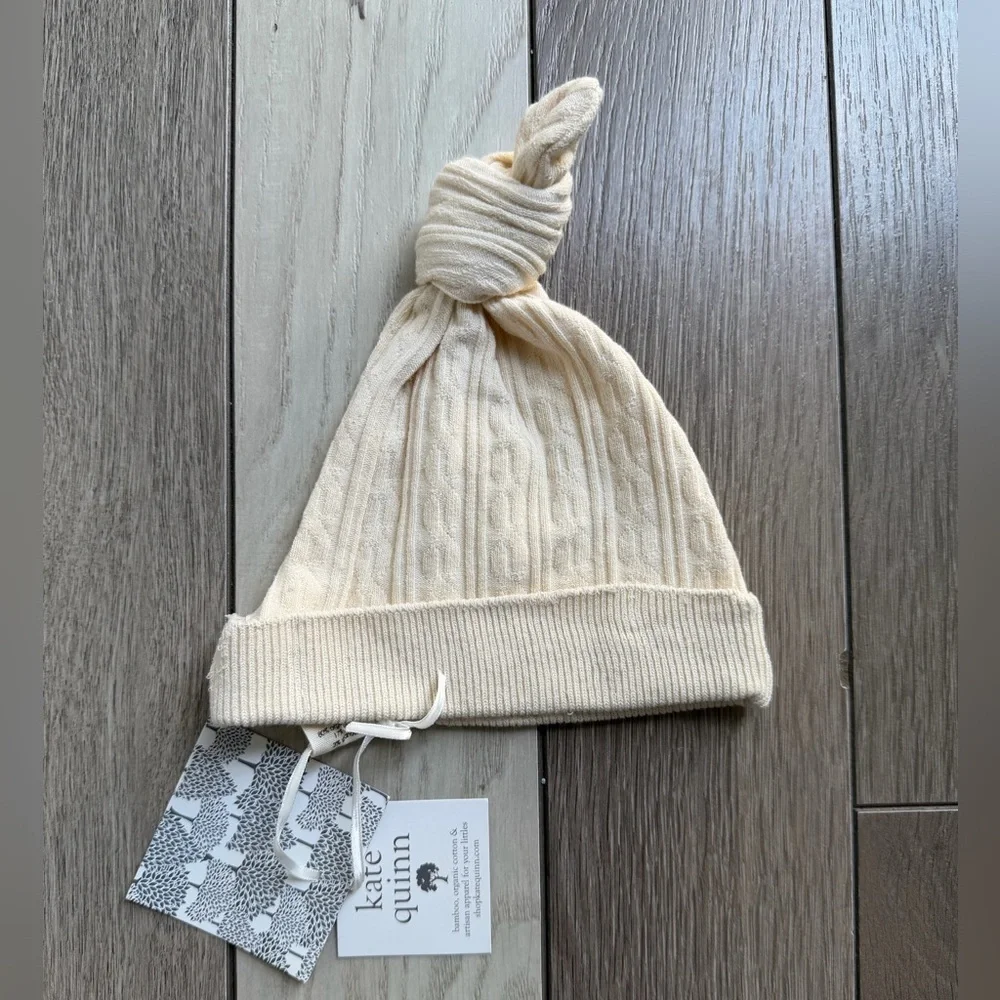 Kate Quinn Ivory Cable Knit Baby Hat